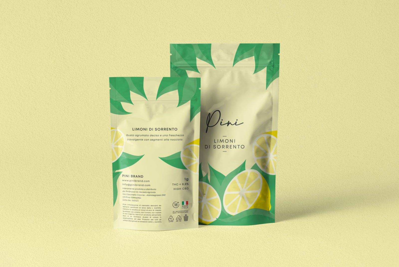 Pini Doypack Marijuana Light Limoni di sorrento
